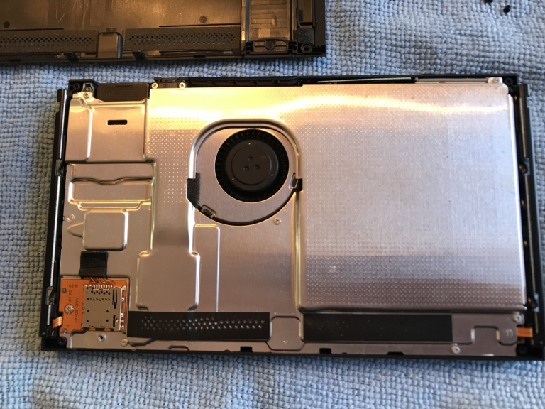 Switch console with the back panel removed